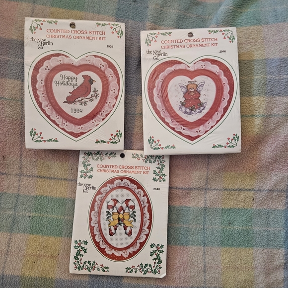 Set Of Christmas Ornament Cross Stitch Kits - Picture 1 of 4